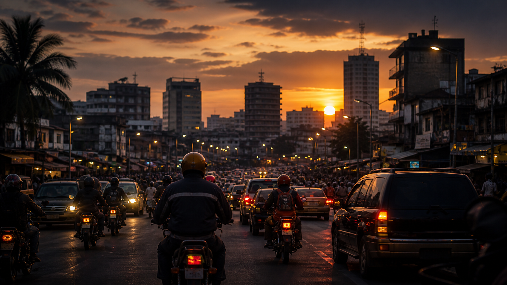 Traffic in an African city